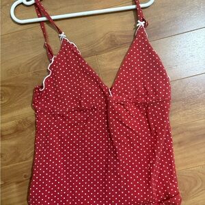 Brandy Melville Red Polka Dot Camisole